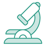 Graphic icon of a microscope
